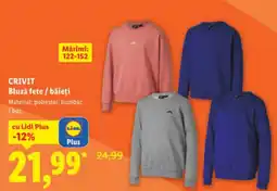 Lidl CRIVIT Bluză fete / băieţi Ofertă