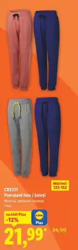 Lidl CRIVIT Pantaloni fete/băieți Ofertă
