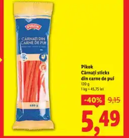Lidl PIKOK Cârnaţi sticks din carne de pui Ofertă