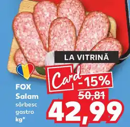 Kaufland FOX Salam sârbesc gastro Ofertă