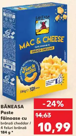Kaufland BĂNEASA Paste făinoase cu brânză cheddar / 4 feluri brânză Ofertă