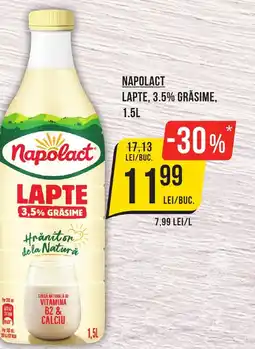 Mega Image Napolact lapte, 3.5% grasime Ofertă