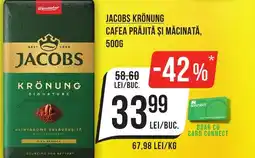 Mega Image JACOBS KRÖNUNG Cafea prăjită şi măcinata Ofertă