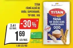 Mega Image Titan făină albă de grâu, superioară, tip 000 Ofertă
