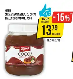 Mega Image KITBIS Cremă tartinabilă, cu cacao şi alune de pădure Ofertă
