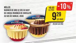 Mega Image Müller budincă de griș și sos cu gust de cireșe/budincă de ciocolată cu sos de vanilie Ofertă