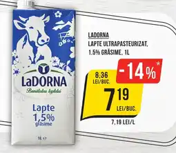 Mega Image Ladorna lapte ultrapasteurizat, 1.5% grăsime Ofertă