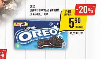 Mega Image OREO Biscuiți cu cacao și cremă de vanilie Ofertă