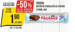 Mega Image FĂGĂRAŞ Baton de ciocolată cu stafide și rom Ofertă