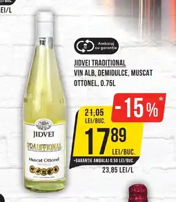 Mega Image JIDVEI TRADITIONAL Vin alb, demidulce, muscat ottonel Ofertă
