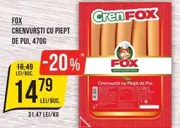 Mega Image FOX Crenvurști cu piept de pui Ofertă