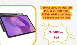 Altex Tableta LENOVO Idea Tab Pro, 12.7", 8GB RAM, 128GB, Wi-Fi, Luna Grey + Lenovo Tab Pen Plus Ofertă