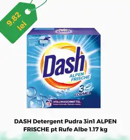 Remarkt DASH Detergent Pudra 3in1 ALPEN FRISCHE pt Rufe Albe Ofertă