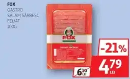 Auchan FOX Gastro salam sârbesc feliat Ofertă