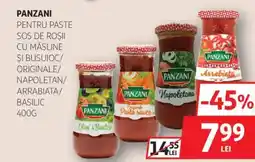 Auchan Panzani pentru paste sos de roşii cu măsline şi busuioc/ originale/ napoletan/ arrabiata/ basilic Ofertă