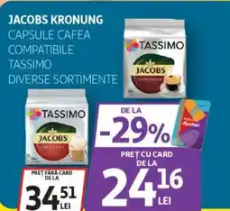Auchan Jacobs kronung capsule cafea compatibile tassimo Ofertă