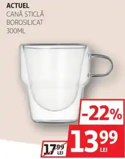 Auchan Actuel cană sticlă borosilicat Ofertă