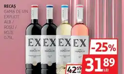 Auchan RECAS Gama de vin explicit alb/ roșu / roze Ofertă