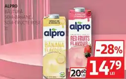 Auchan Alpro băutură soia-banane/ soia-fructe rosii Ofertă