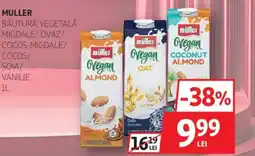 Auchan MULLER Băutură vegetală migdale/ovaz/ cocos-migdale/ cocos/ soia/ vanilie Ofertă