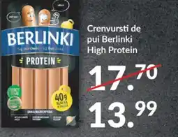 Auchan Crenvursti de pui Berlinki High Protein Ofertă