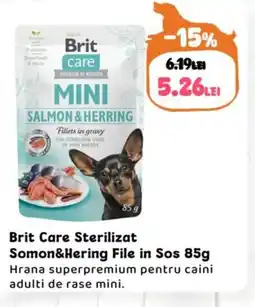Animax Brit Care Sterilizat Somon&Hering File in Sos Ofertă