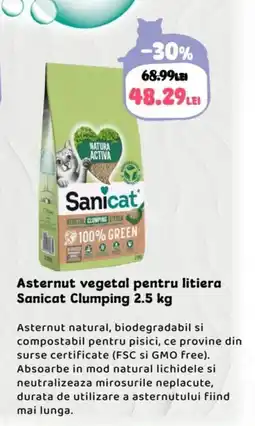 Animax Asternut vegetal pentru litiera Sanicat Clumping Ofertă