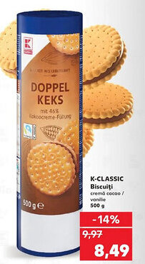 Kaufland K-CLASSIC Biscuiţi cremă cacao / vanilie Ofertă