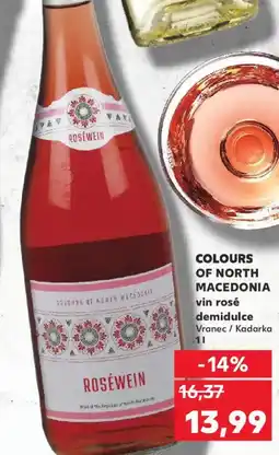Kaufland COLOURS OF NORTH MACEDONIA vin rosé demidulce Ofertă