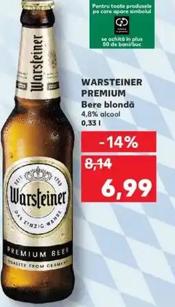 Kaufland WARSTEINER PREMIUM Bere blondă Ofertă