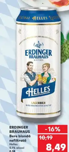 Kaufland ERDINGER BRAUHAUS Bere blondă nefiltrată Ofertă