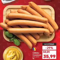 Kaufland CAROLI Crenwurşti porc extra Ofertă