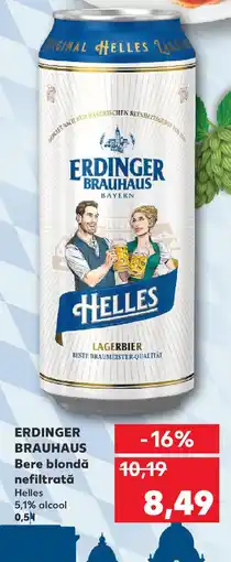 Kaufland ERDINGER BRAUHAUS Bere blondă nefiltrată Ofertă