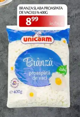 Unicarm Unicarm Branza slaba proaspata de vaci 0,5% Ofertă