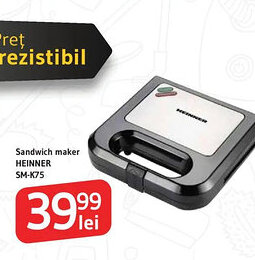 Supeco Sandwich maker HEINNER SM-K75 Ofertă