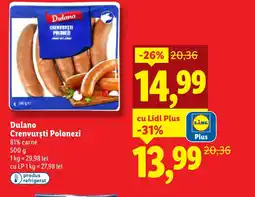 Lidl Dulano Crenvursti Polonezi Ofertă