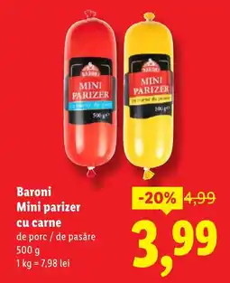 Lidl Baroni Mini parizer cu carne Ofertă