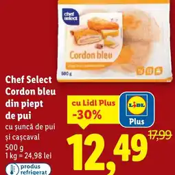 Lidl Chef Select Cordon bleu din piept de pui cu șuncă de pui şi caşcaval Ofertă