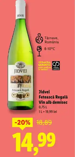 Lidl Jidvei Fetească Regală Vin alb demisec Ofertă
