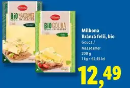 Lidl Milbona Brânză felii, bio Gouda / Maasdamer Ofertă