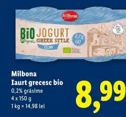 Lidl Milbona Iaurt grecesc bio Ofertă