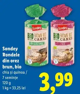 Lidl Sondey Rondele din orez brun, bio Ofertă