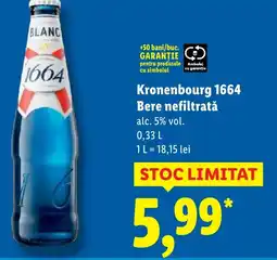 Lidl Kronenbourg 1664 Bere nefiltratǎ Ofertă