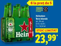 Lidl Heineken Bere blondǎ alc. 5% vol. Ofertă