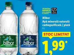 Lidl Bilbor Apă minerală naturală carbogazificată / plată Ofertă