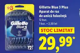 Lidl Gillette Blue 3 Plus Aparat de ras de unică folosință Ofertă