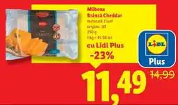 Lidl Milbona Brânză Cheddar Ofertă