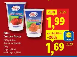 Lidl Pilos Iaurt cu fructe Ofertă
