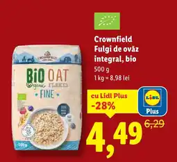 Lidl Crownfield Fulgi de ovăz integral, bio Ofertă