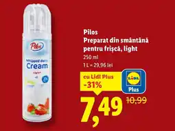 Lidl Pilos Preparat din smântână pentru frişcă, light Ofertă